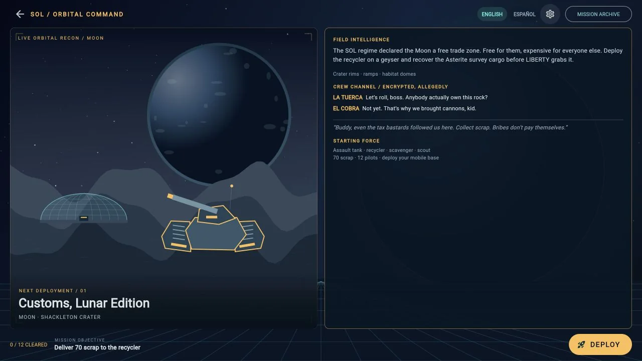The Borderless Frontier prototype orbital command deck